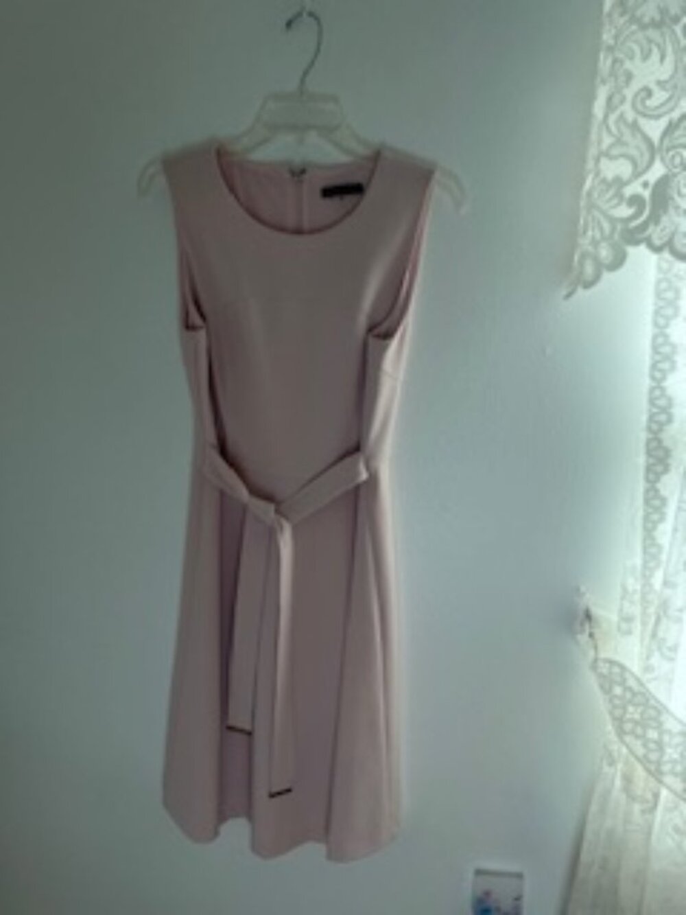 Tommy Hilfiger Soft Pink Fit & Flare Dress Sleeveless Ties in Font with Engraved